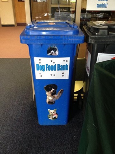 Dog food collection bin organised by Hart Environmental Health. October's beneficiary is Greyhound Lifeline.